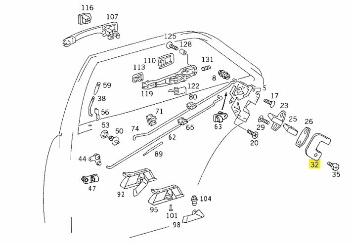 Door Lock Edging - Mercedes-Benz R129 / W124 / W201 (A1247230224/A1247230124)