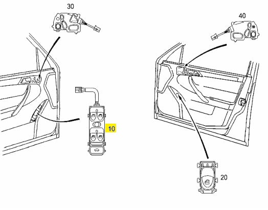 Power Window Switch - Mercedes-Benz W203 (A2038210679 / A2038200110 )