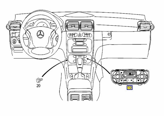 Air Conditioner Operating Unit Knob - Mercedes Benz W203 (A2038300685 - repair kit)
