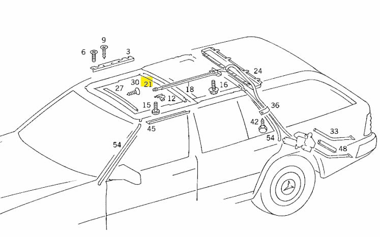 Electric Sunroof Cable - Mercedes Benz W124 (A1247801589)