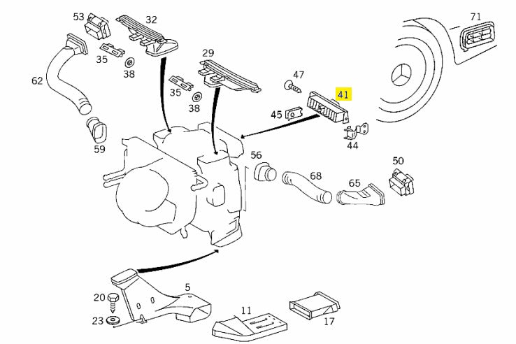 Air Vent Knob - Mercedes Benz W124 (A1248300754 - repair kit)