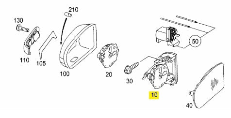 Side Mirror Seal (repair kit) - Mercedes Benz W203 / W211